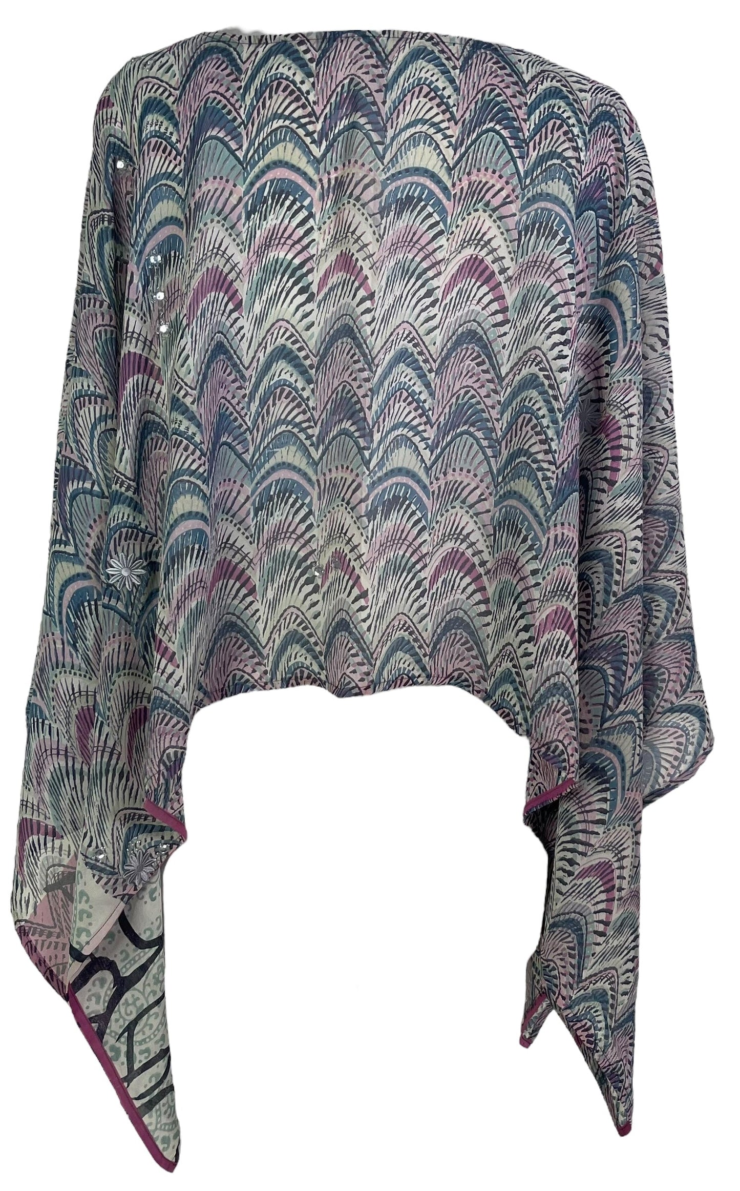 PRG7266 Sheer Avatar Pure Silk Capelet Poncho