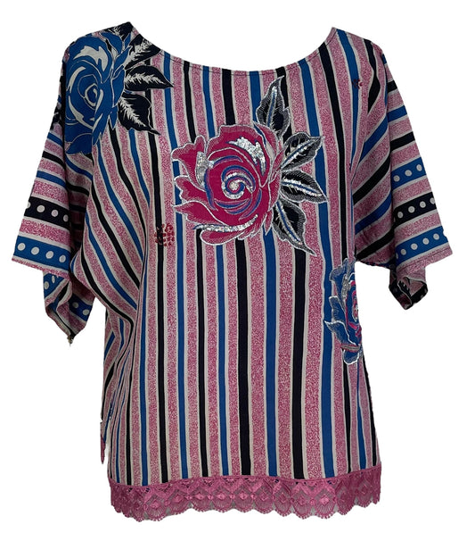 PRC6652 Avatar Pure Silk Side Slit Top