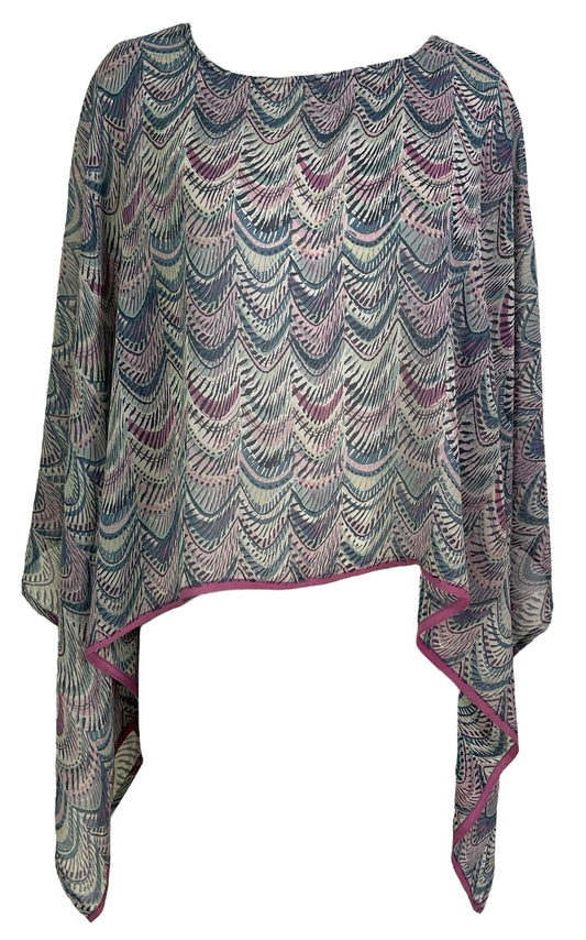 PRG7266 Sheer Avatar Pure Silk Capelet Poncho
