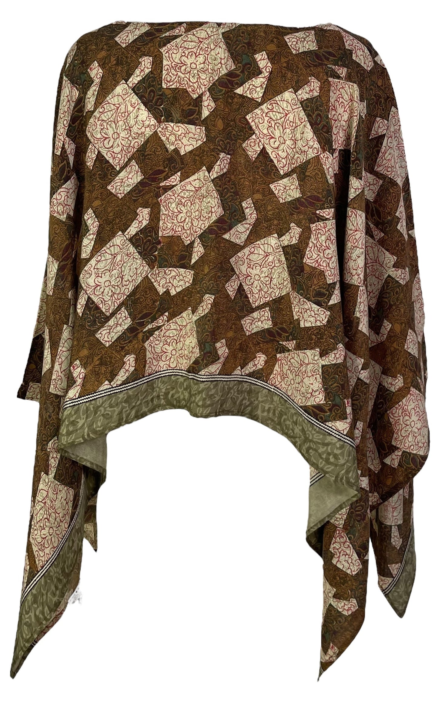 PRC7283 Avatar Pure Silk Capelet Poncho