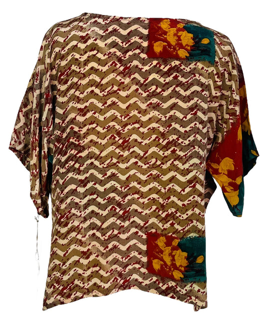 PRC6862 Avatar Pure Silk Side Slit Top