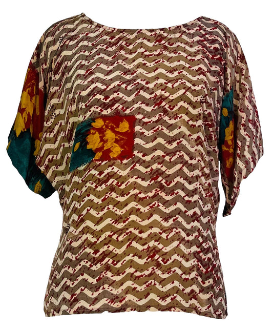 PRC6862 Avatar Pure Silk Side Slit Top