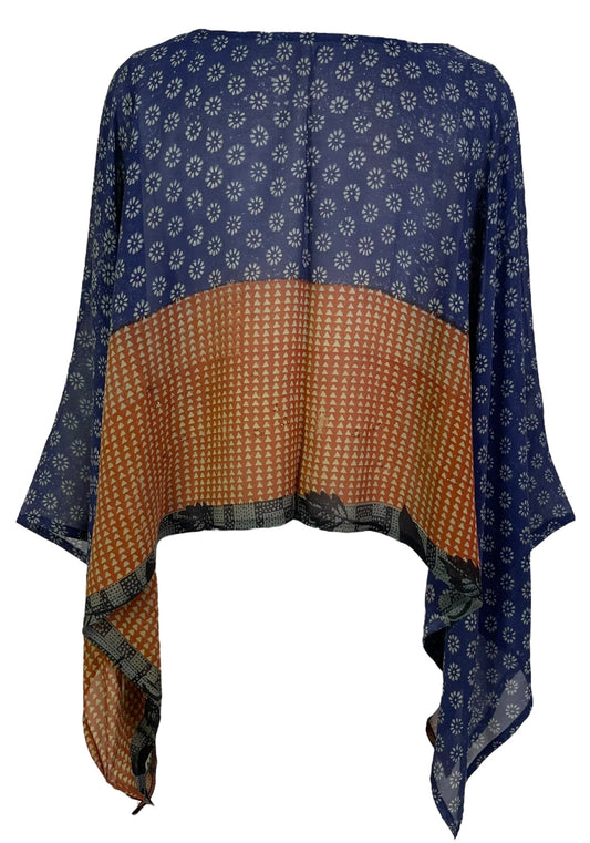 PRG7106 Sheer Avatar Pure Silk Capelet Poncho