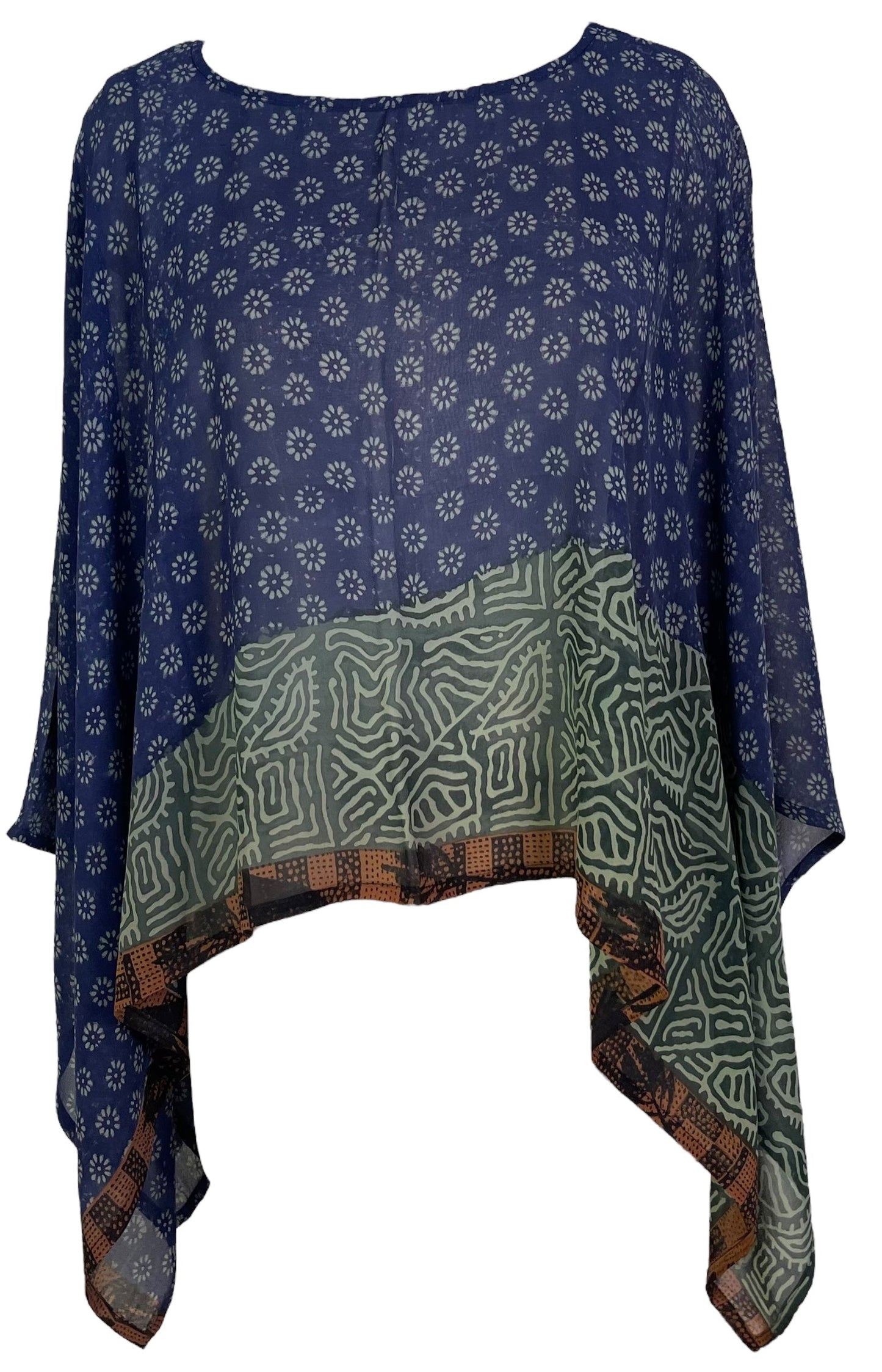 PRG7106 Sheer Avatar Pure Silk Capelet Poncho