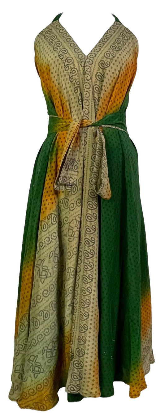 PRC7667 Avatar Pure Silk Maxi Dress with Belt