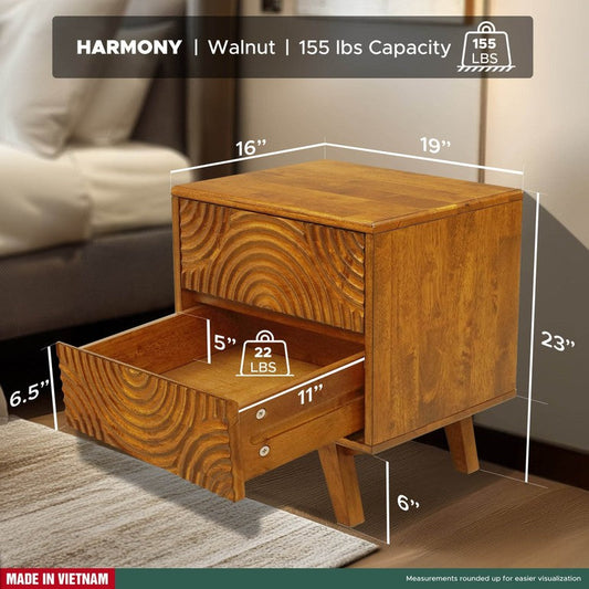 Harmony Nightstand with 2 Drawers
