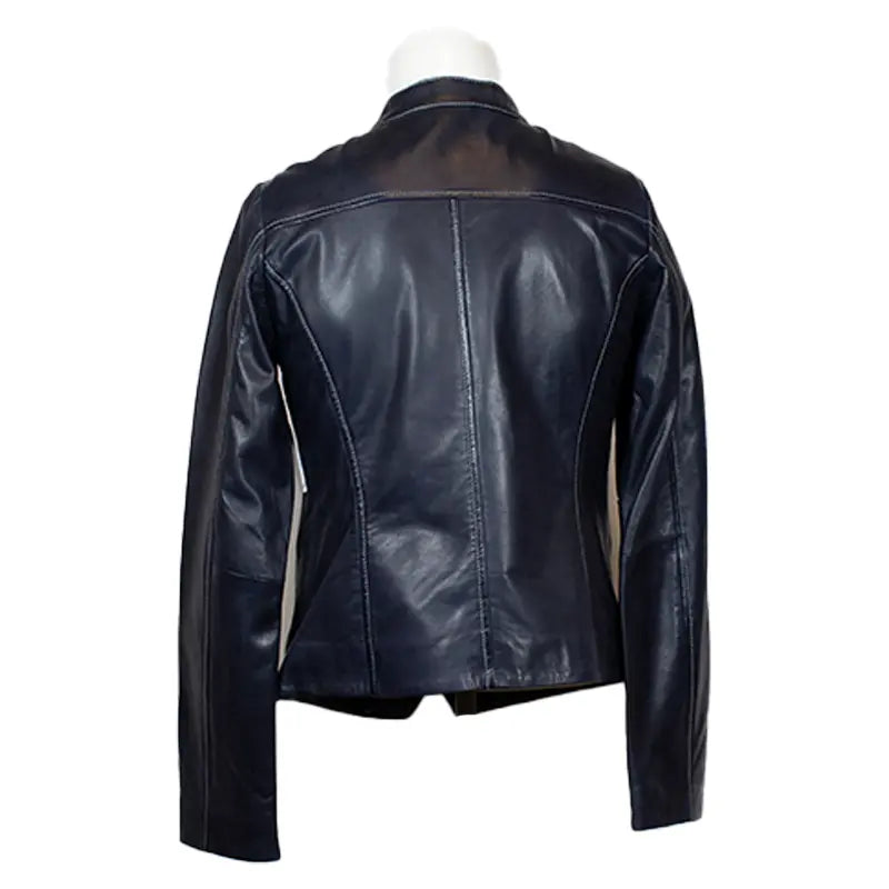 Plonge Leathers Women's Snap Collar Lamb Leather Jacket