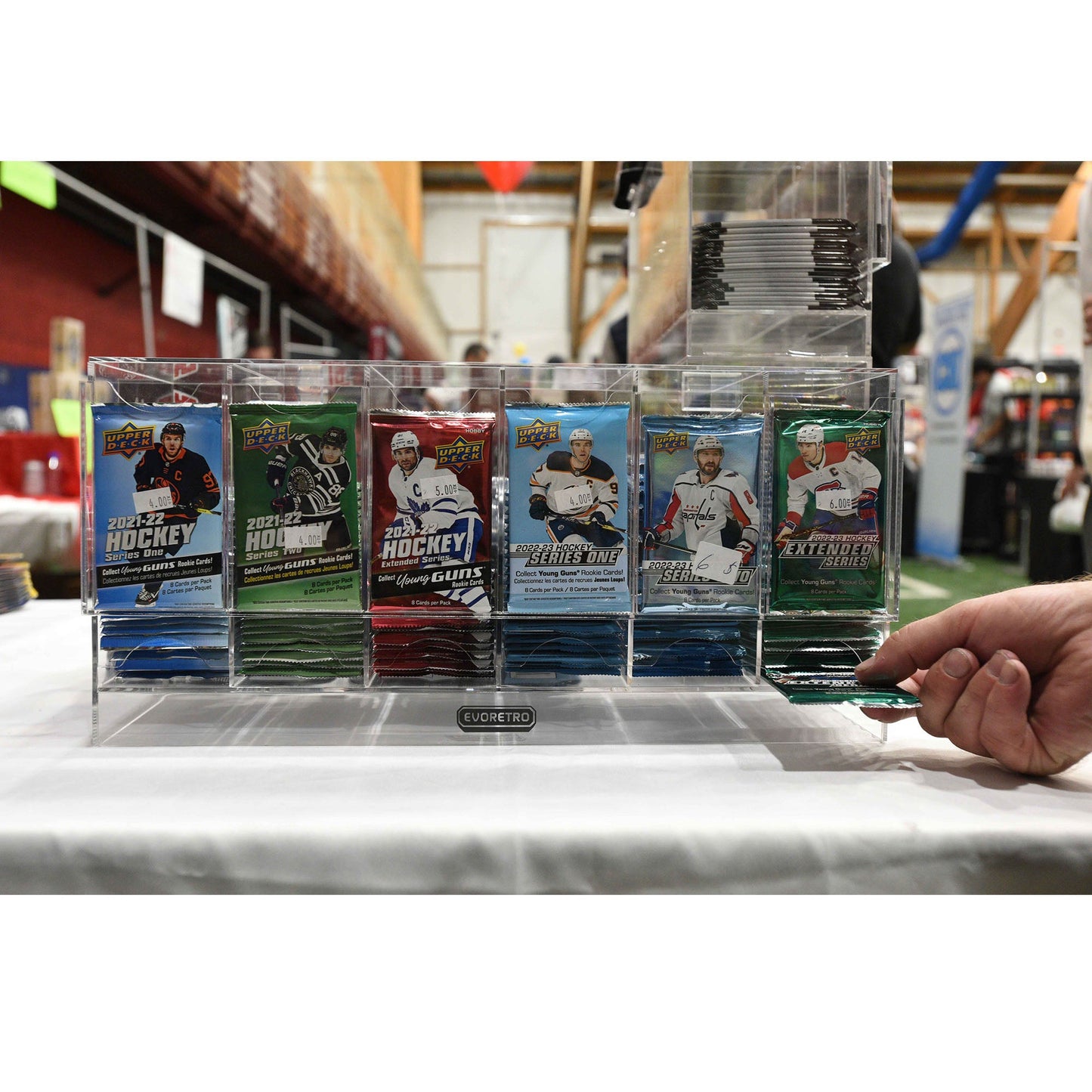 Pokémon Booster Pack 6-Slot EVORETRO Acrylic Display Dispenser - 4 Packs