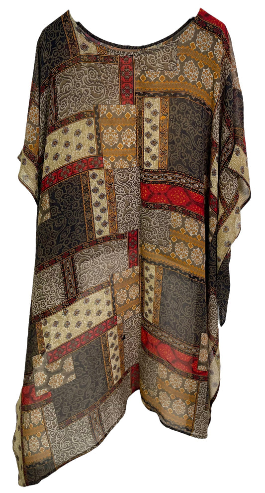 PRG6447 Sheer Avatar Pure Silk Hi Lo Top