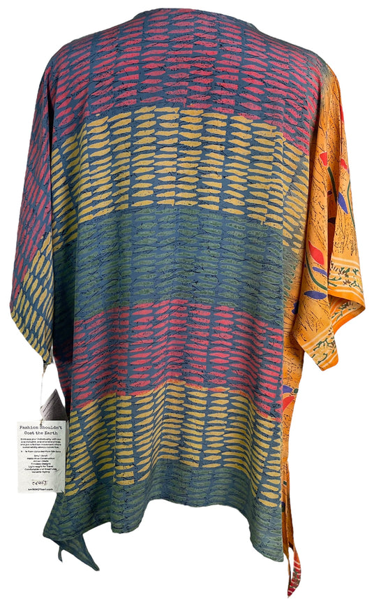 PRC6463 Avatar Pure Silk Long Tunic with Side Ties