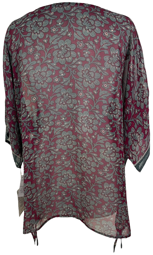 PRG7183 Sheer Avatar Pure Silk Long Tunic with Side Ties