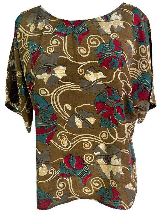 PRC6691 Avatar Pure Silk Side Slit Top