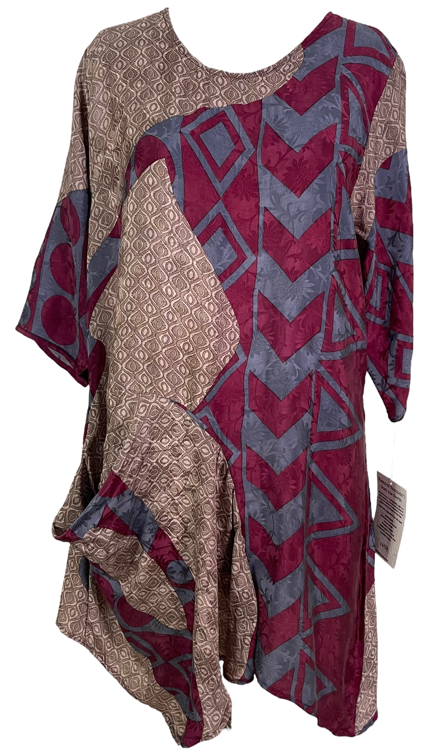 PRC6059 Avatar Pure Silk Self Pocket Tunic Dress