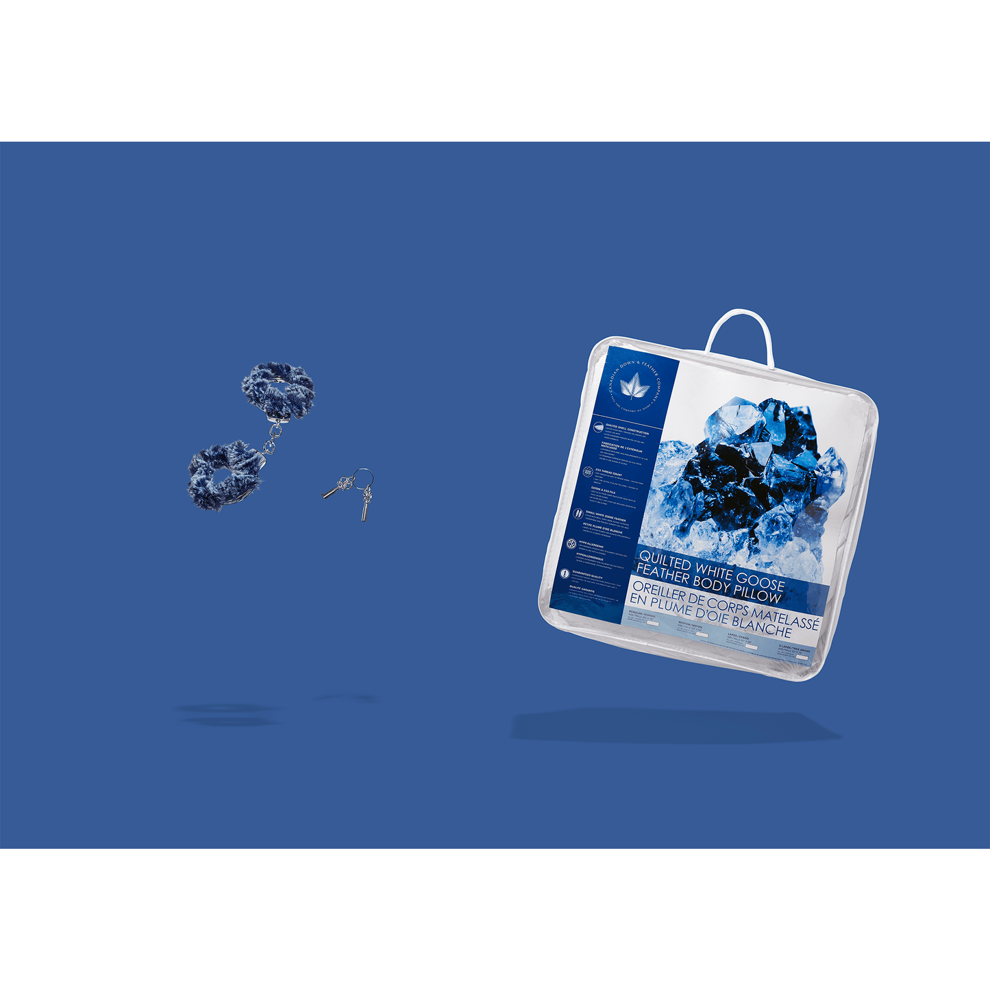 Quilted White Goose Feather Body Pillow