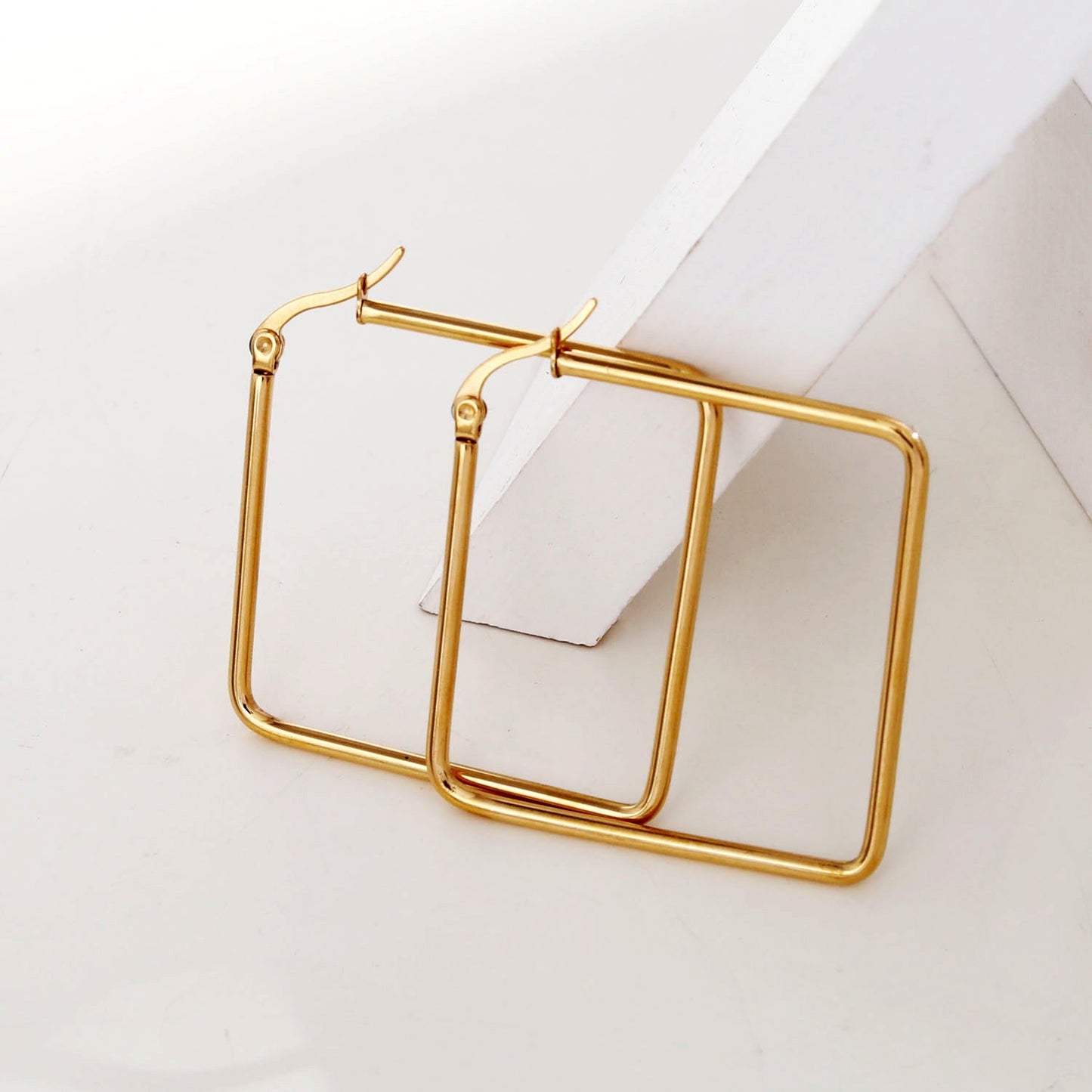 REILYNN Square Shaped  Gold Hoops