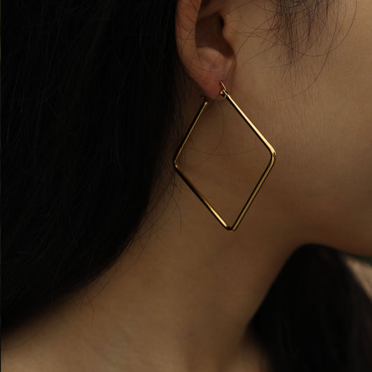 REILYNN Square Shaped  Gold Hoops