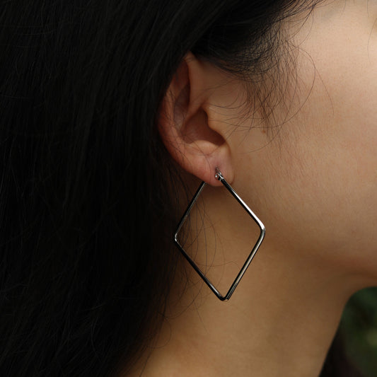 REILYNN: Square Silver Hoops - A Bold Twist on Classic Elegance