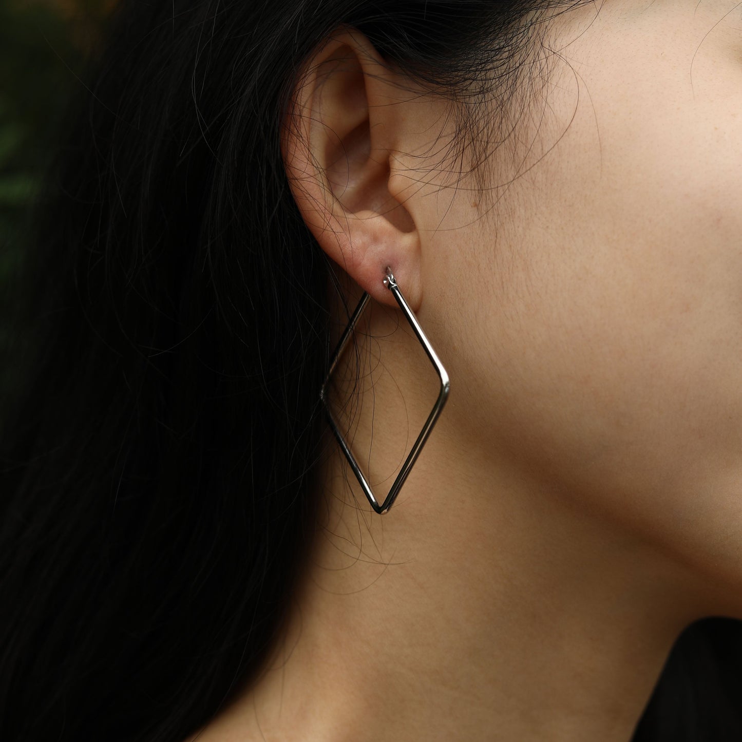 REILYNN: Square Silver Hoops - A Bold Twist on Classic Elegance