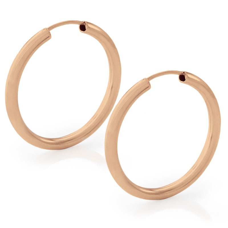 25mm Thick Rose Gold Hoop Earrings