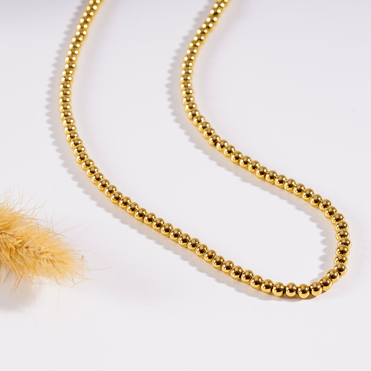 RIKKO: Ball-Beads Contemporary Chain Necklace