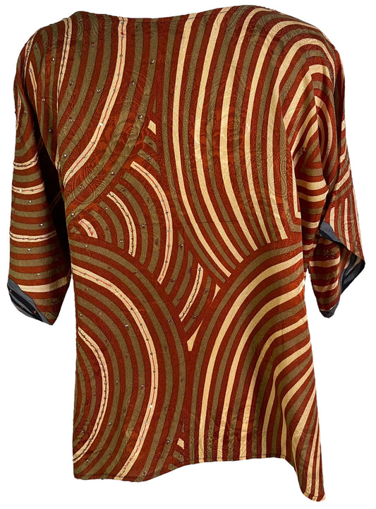 PRC6493 Avatar Pure Silk Side Slit Top