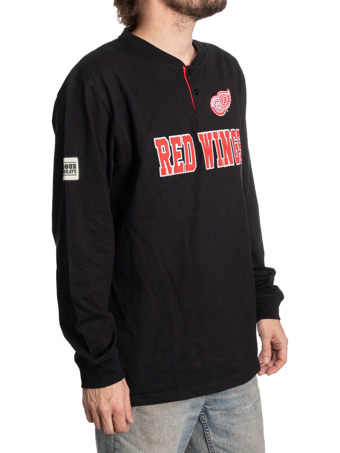 NHL Detroit Red Wings Long Sleeve Henley