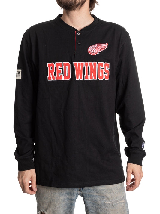 NHL Detroit Red Wings Long Sleeve Henley