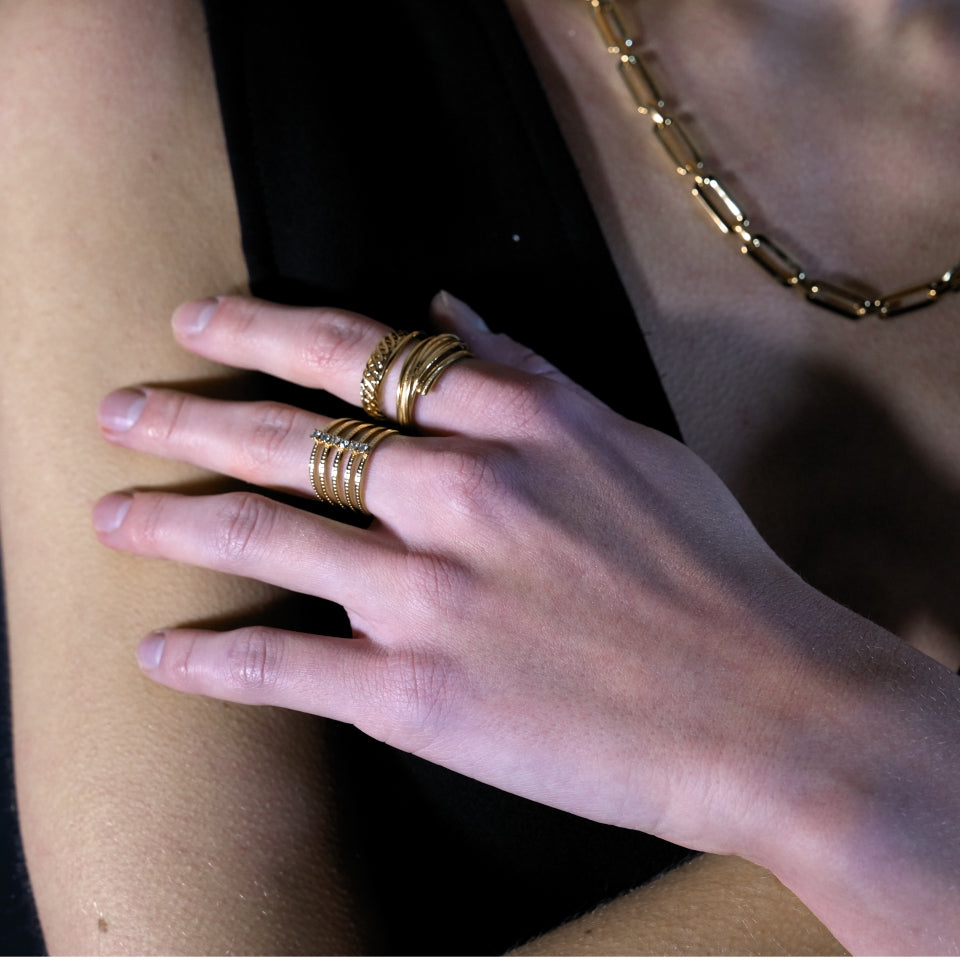 BONDY Multi Stacked Zirconia Ring