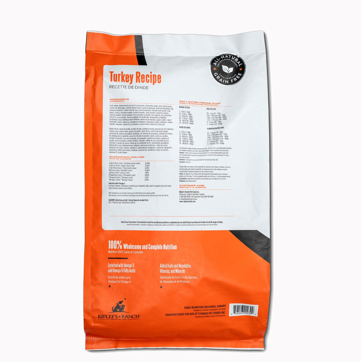 Turkey Recipe Dog Food - 15lb Bag