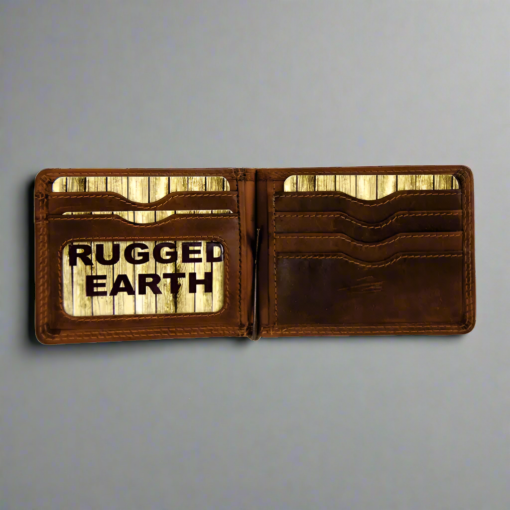 Rugged Earth Men's Leather Money Clip Wallet