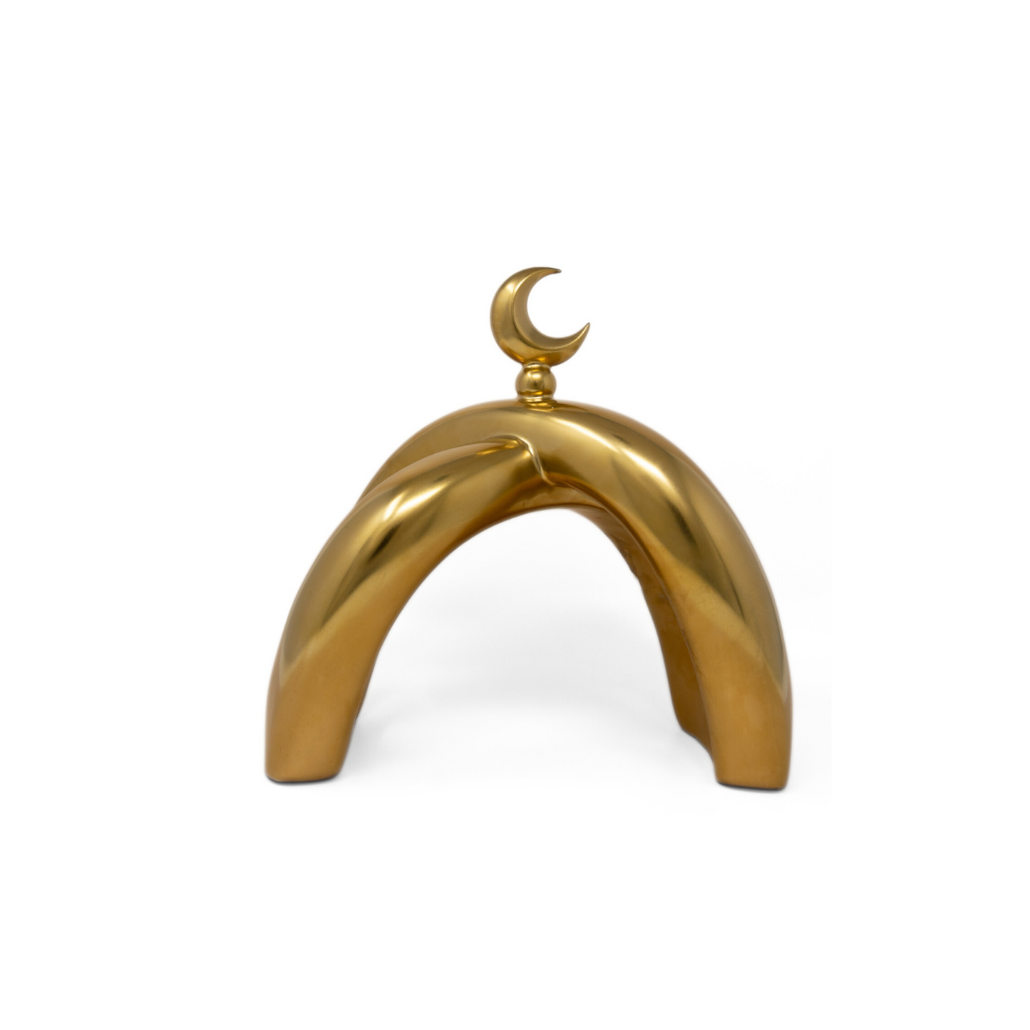 Crescent Knot Sculpture: Rustic Gold