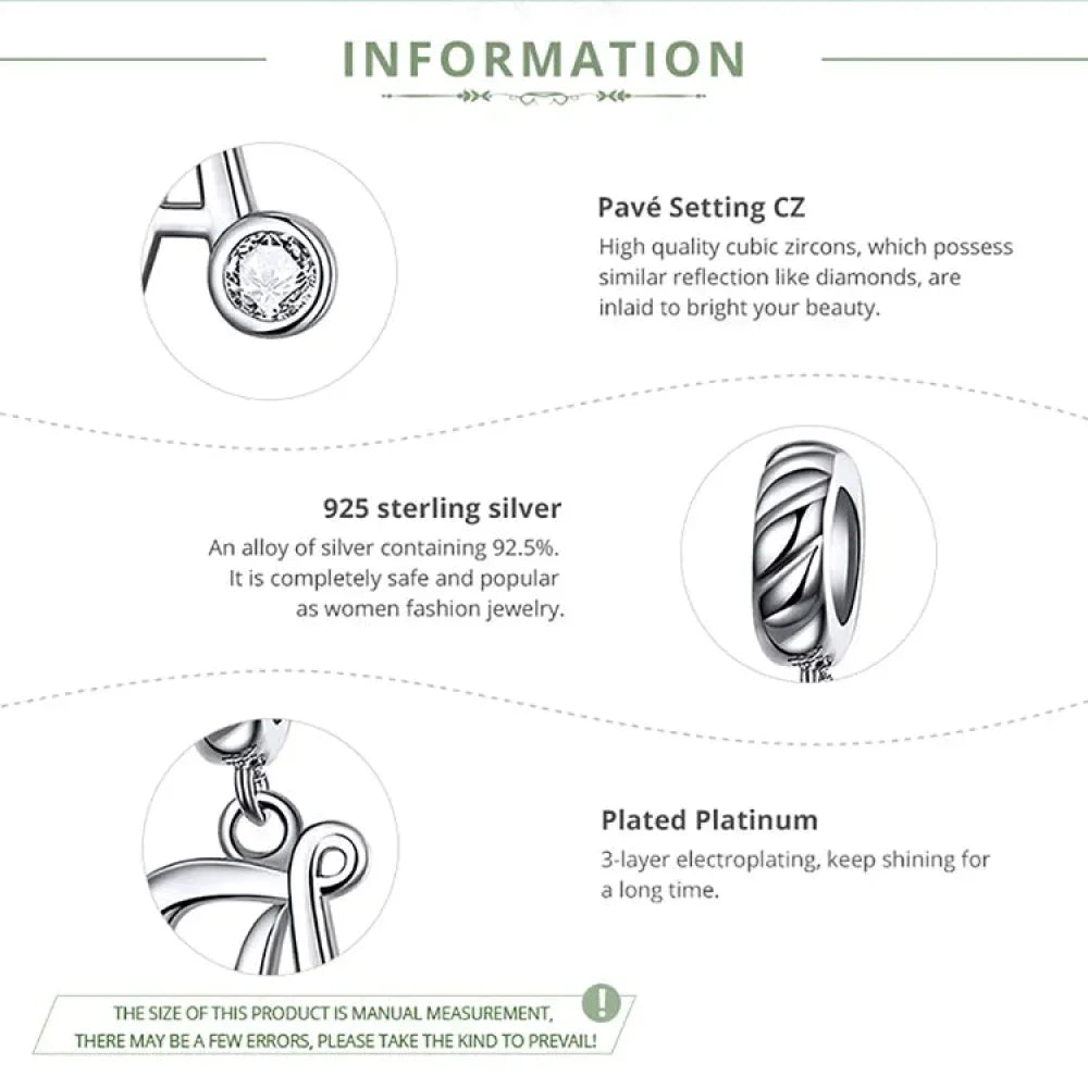 Chic And Timeless 925 Sterling Silver Initial Pendant Necklace | Platinum Plated Vintage Letter A To Z | Women'S Fine Jewelry