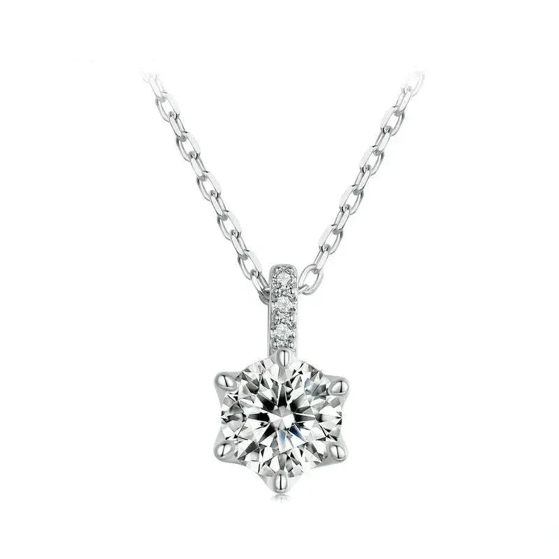 Glamorous Gem 1ct Moissanite Sterling Silver Pendant Necklace