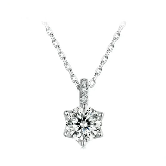 Glamorous Gem 1ct Moissanite Sterling Silver Pendant Necklace
