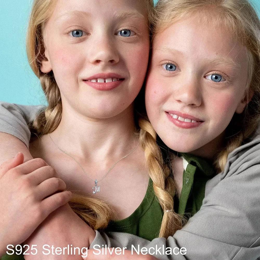 Chic And Timeless 925 Sterling Silver Initial Pendant Necklace | Platinum Plated Vintage Letter A To Z | Women'S Fine Jewelry