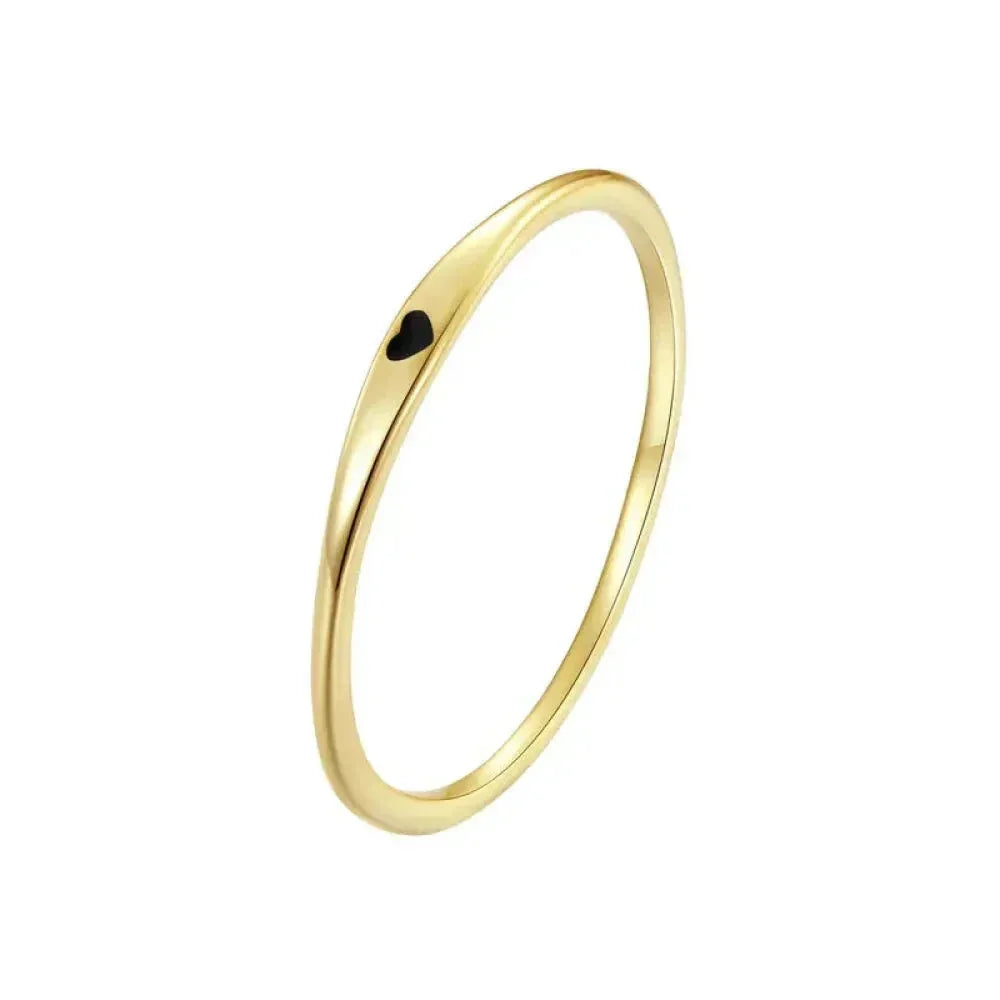 925 Sterling Silver Heart Wedding Band - Symbol Of Love, Stackable Promise Ring In 2 Colors (Size 5-10)