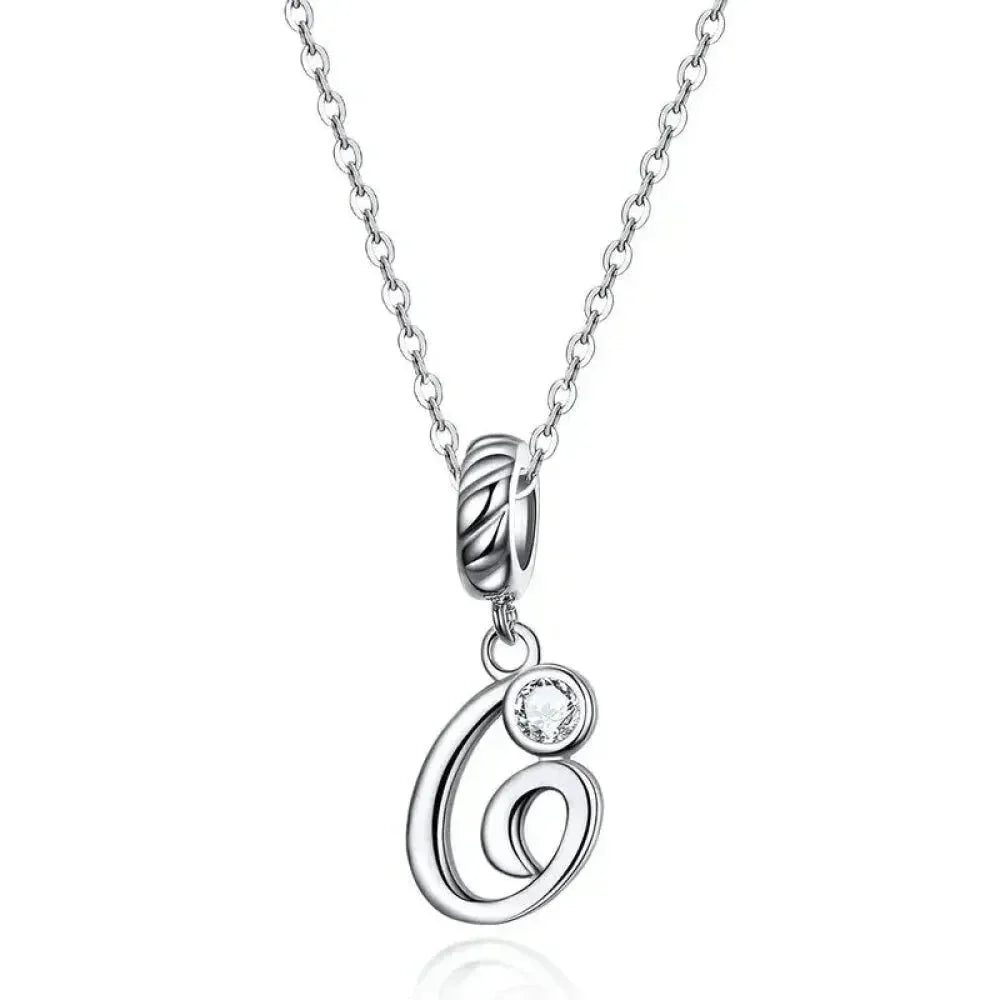 Chic And Timeless 925 Sterling Silver Initial Pendant Necklace | Platinum Plated Vintage Letter A To Z | Women'S Fine Jewelry