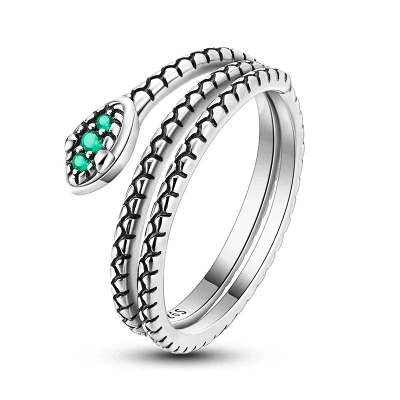 Enchanting Serpent Sterling Silver Ring