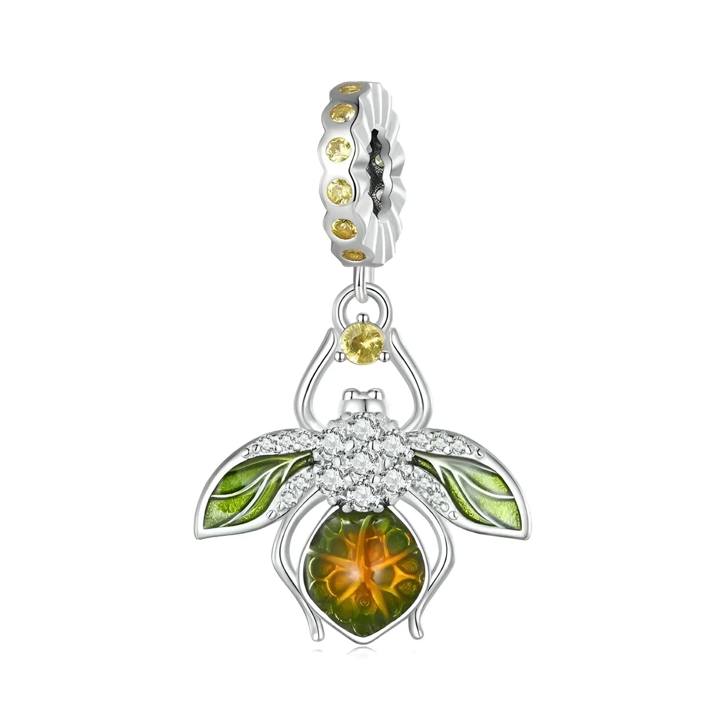 Buzzing With Charm: 925 Silver Lemon Bee Pendant For Bracelets & Bangles