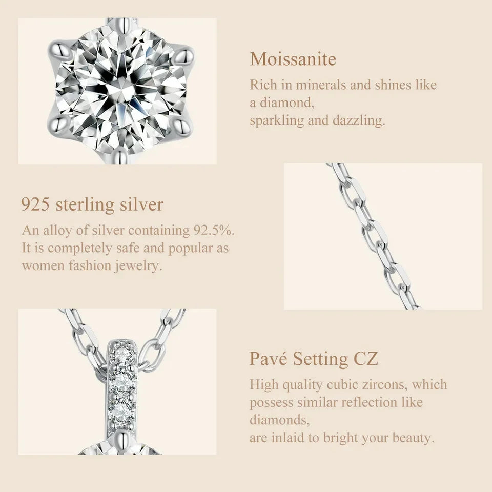 Glamorous Gem 1ct Moissanite Sterling Silver Pendant Necklace