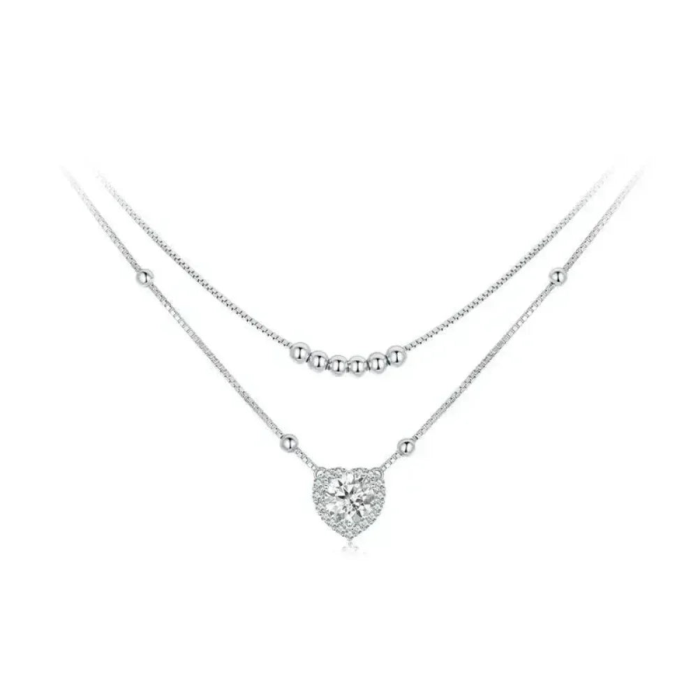 Capture Her Heart With Dazzling Brilliance: 1Ct Moissanite Heart Necklace
