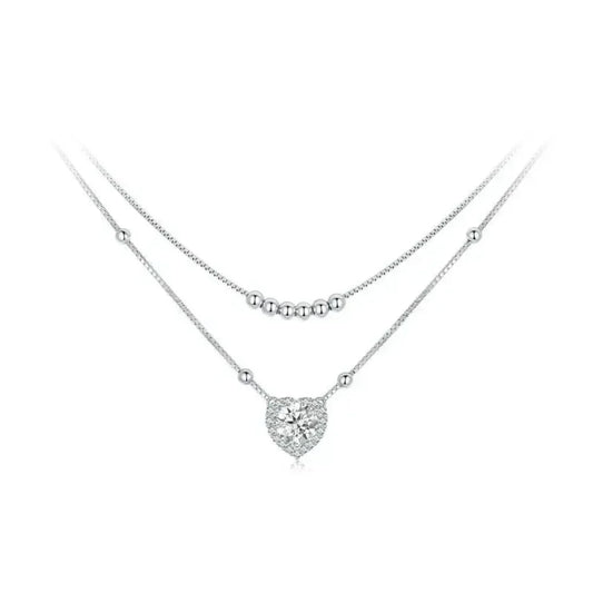 Capture Her Heart With Dazzling Brilliance: 1Ct Moissanite Heart Necklace