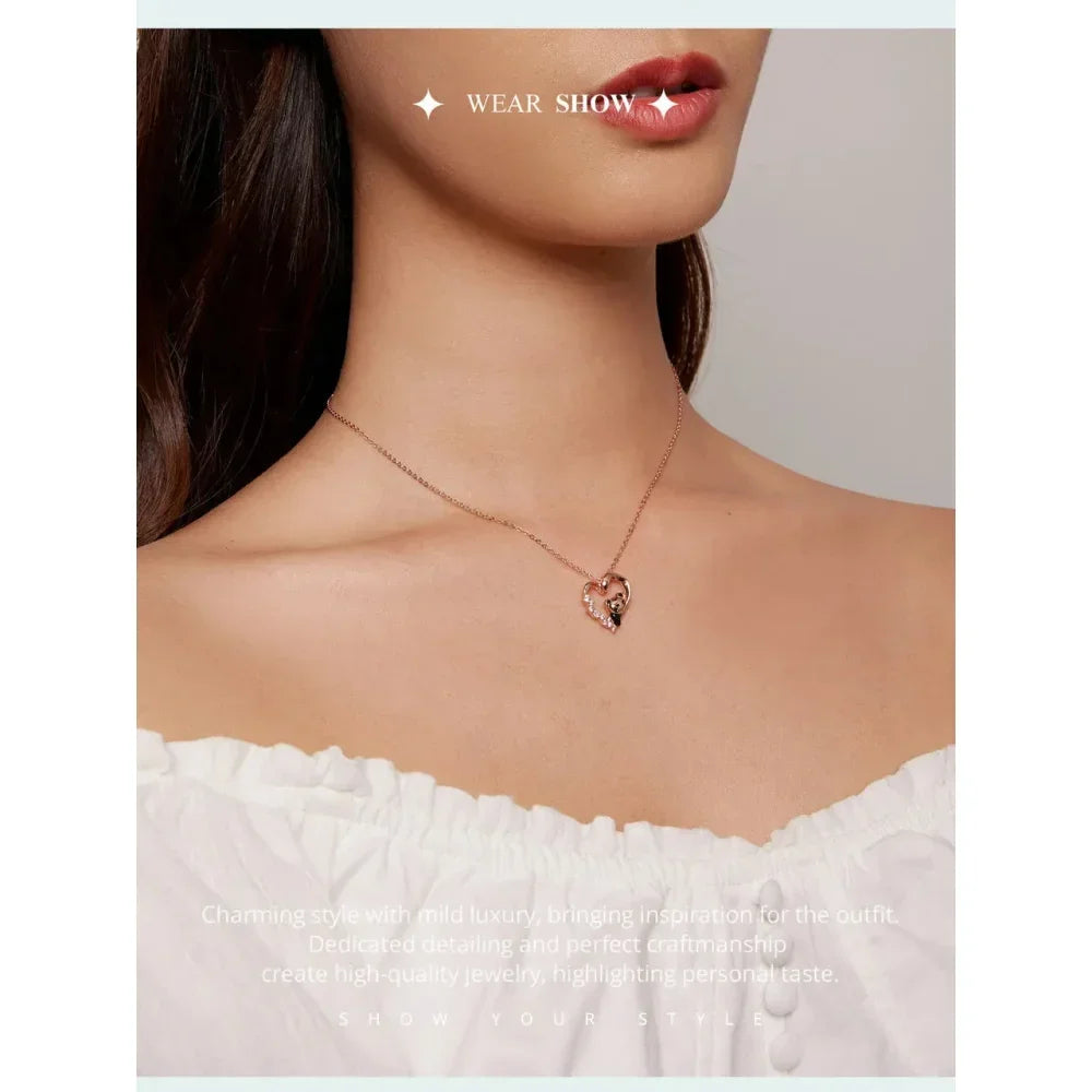 925 Sterling Silver Baby Panda Crystal Necklace | Enamel Cute Animal Charm Chain Link | Women'S Gift - 17.71'' Scn453