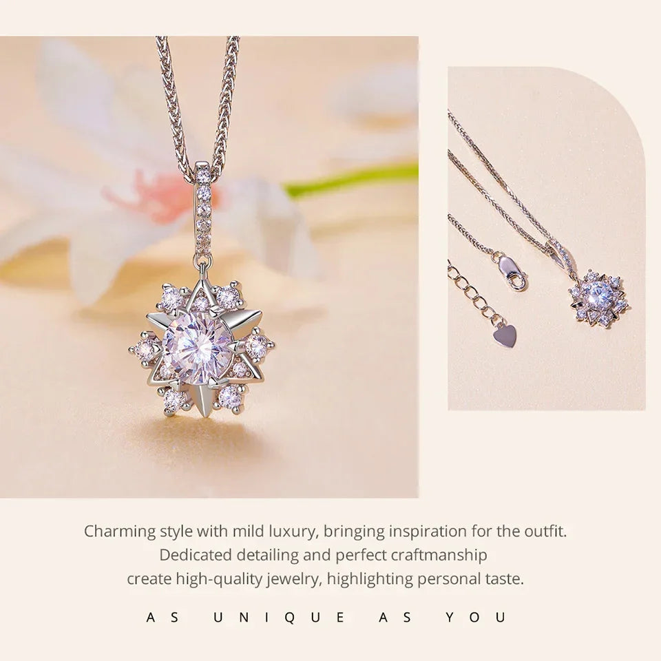 Celestial Sparkle 1ct Moissanite Sterling Silver Star Pendant Necklace