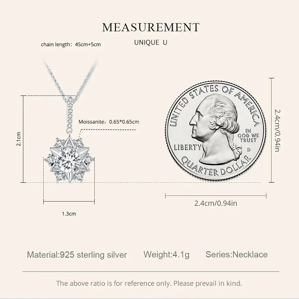 Celestial Sparkle 1ct Moissanite Sterling Silver Star Pendant Necklace