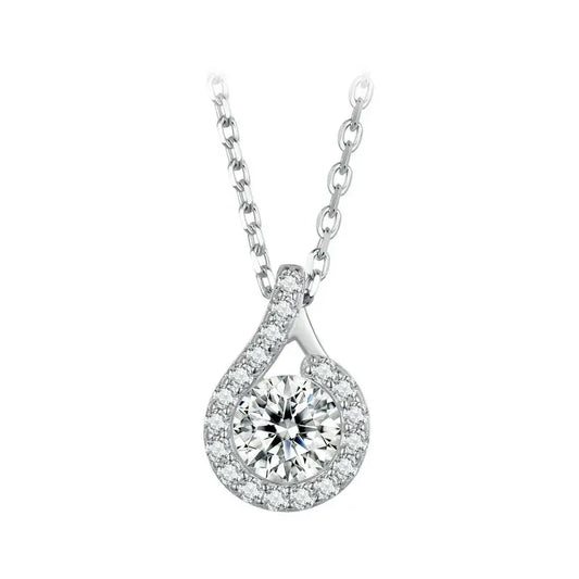Dazzling 1ct Moissanite Sterling Silver Pendant Necklace