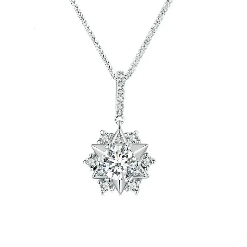 Celestial Sparkle 1ct Moissanite Sterling Silver Star Pendant Necklace