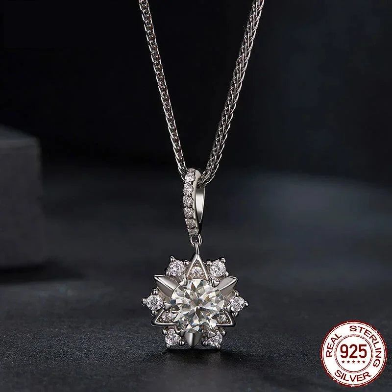 Celestial Sparkle 1ct Moissanite Sterling Silver Star Pendant Necklace