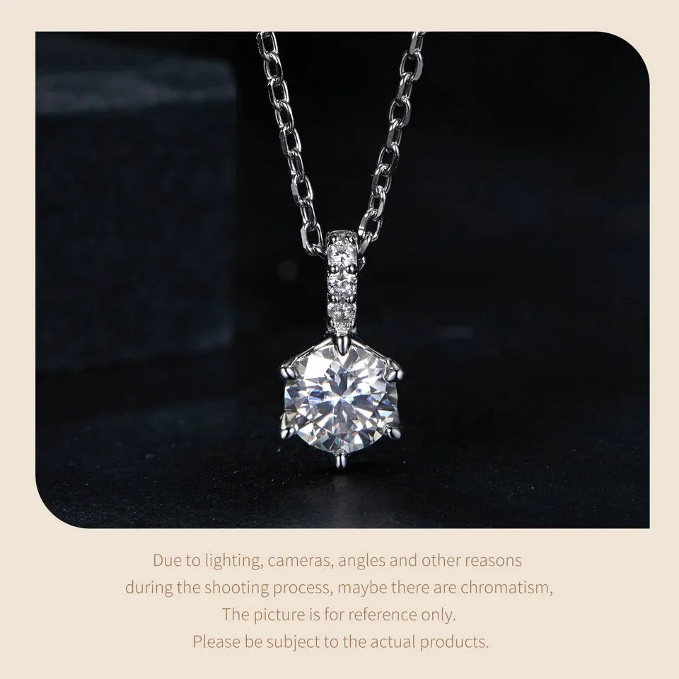 Glamorous Gem 1ct Moissanite Sterling Silver Pendant Necklace