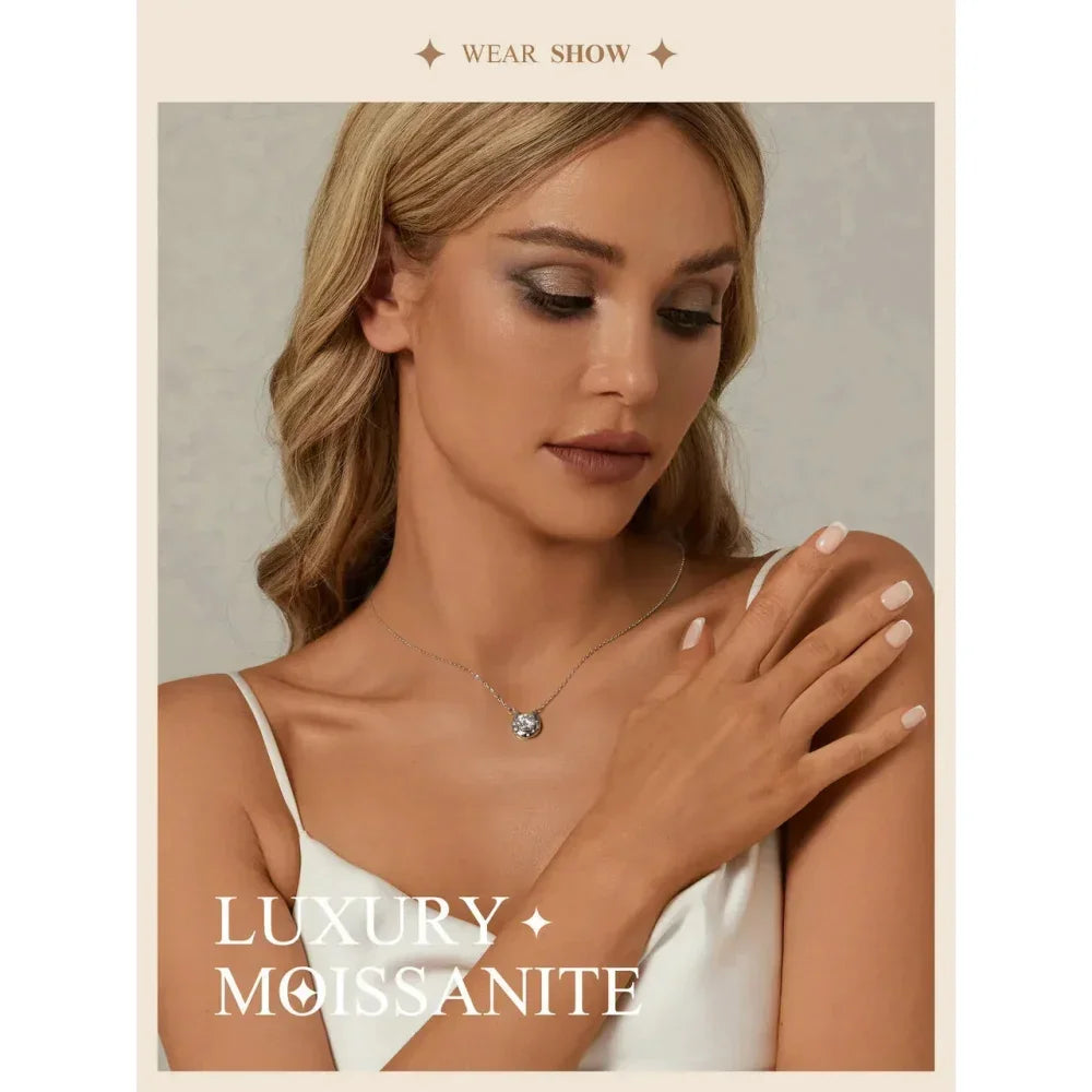 Lucky Charm - Sterling Silver Horseshoe Necklace With Sparkling Moissanite